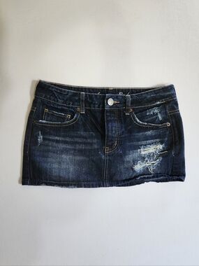 Y2K 2010s American Eagle Mini Distressed Micro Skirt Sz 2